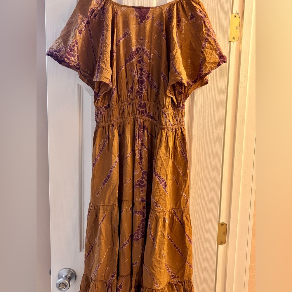 YFB Young Fabulous and Broke Elegant Mustard and Purple Women's Maxi Dress - Picture 3 of 4